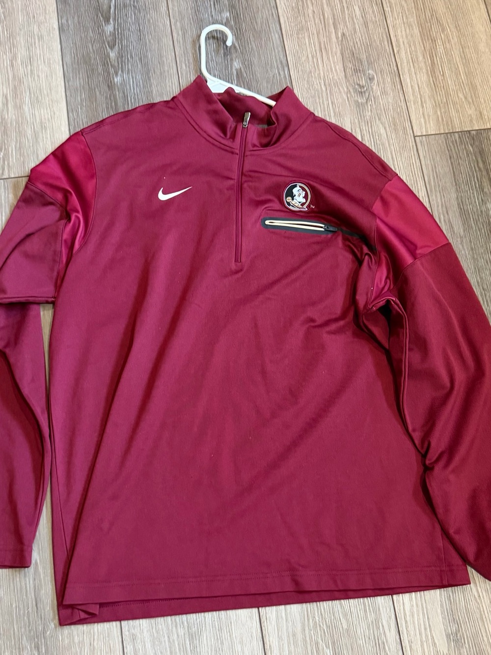 Nike Men's Maroon Half-Zip Pullover with Chest Logo